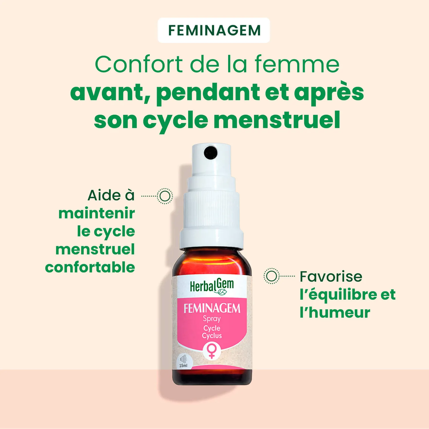 HerbalGem FeminaGem spray bio confort menstruel