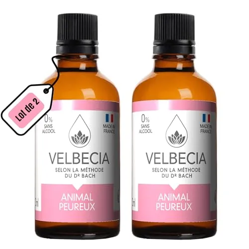 Velbecia Animal peureux élixir fleurs de Bach 50ml +1 offert sans alcool