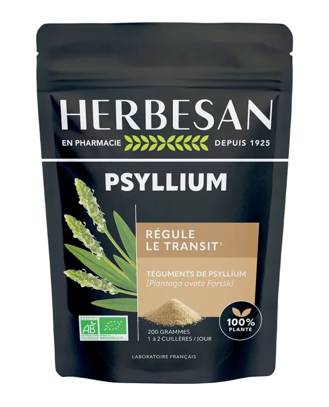 Herbesan Psyllium Bio poudre téguments 200 g transit