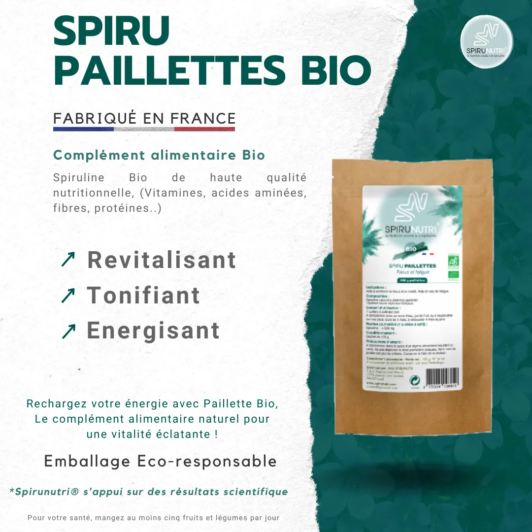 Spirunutri Spiru Paillette complément 1 mois pure