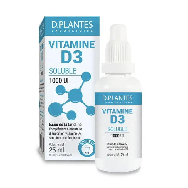 D.Plantes Vitamine D3 1000 UI complément alimentaire soluble 25 ml