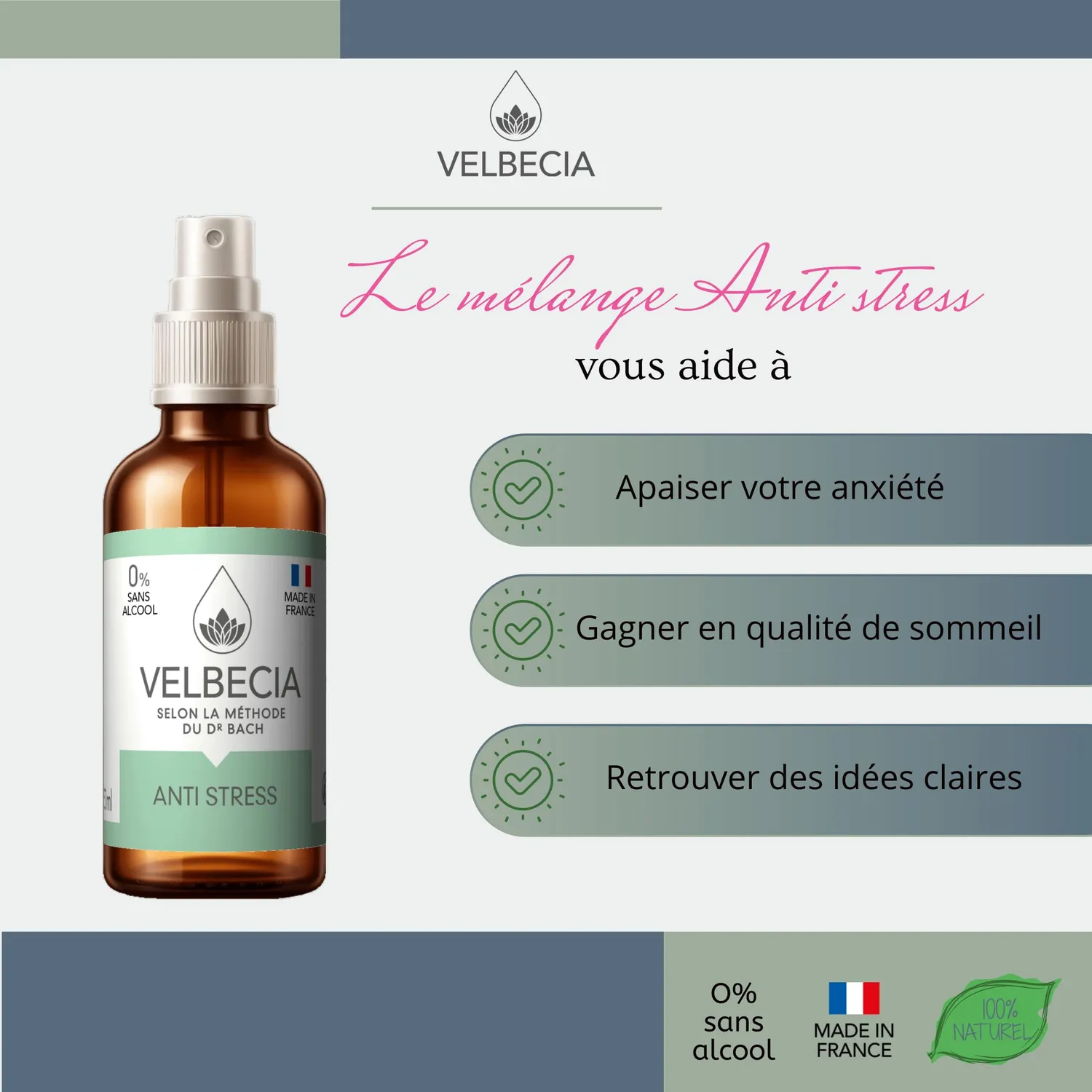Velbecia Anti Stress élixir fleurs 2x50 ml sans alcool