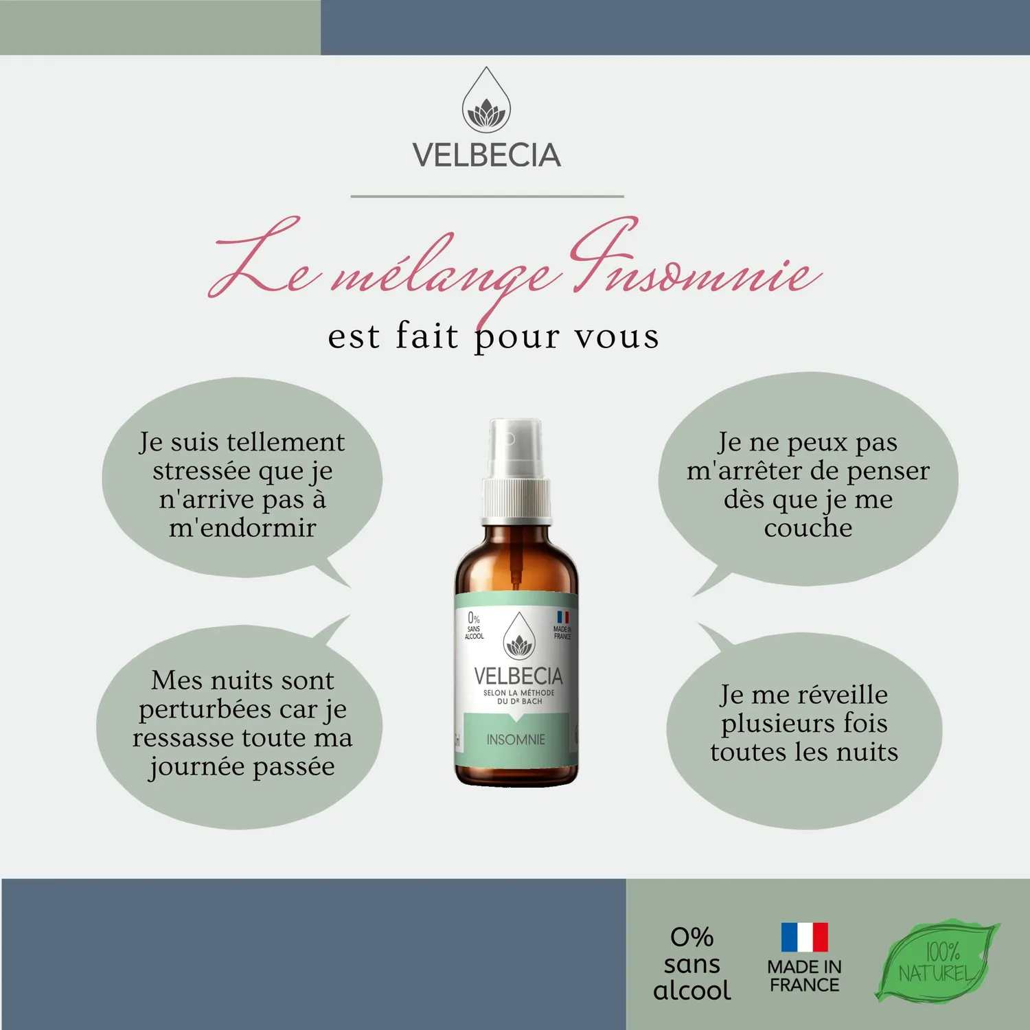 Velbecia Insomnie élixir fleurs 30 ml sans alcool