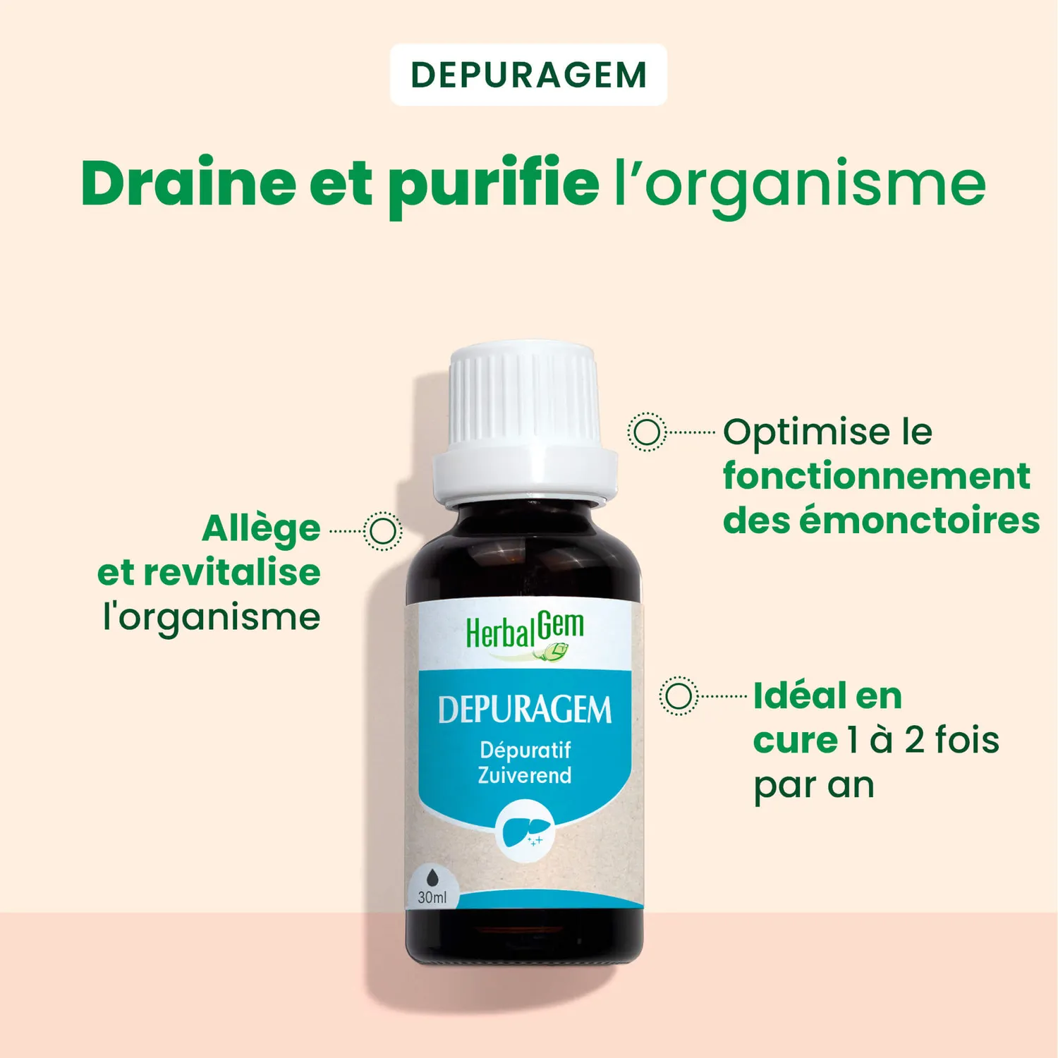 Herbalgem DepuraGem complexe drainant bio
