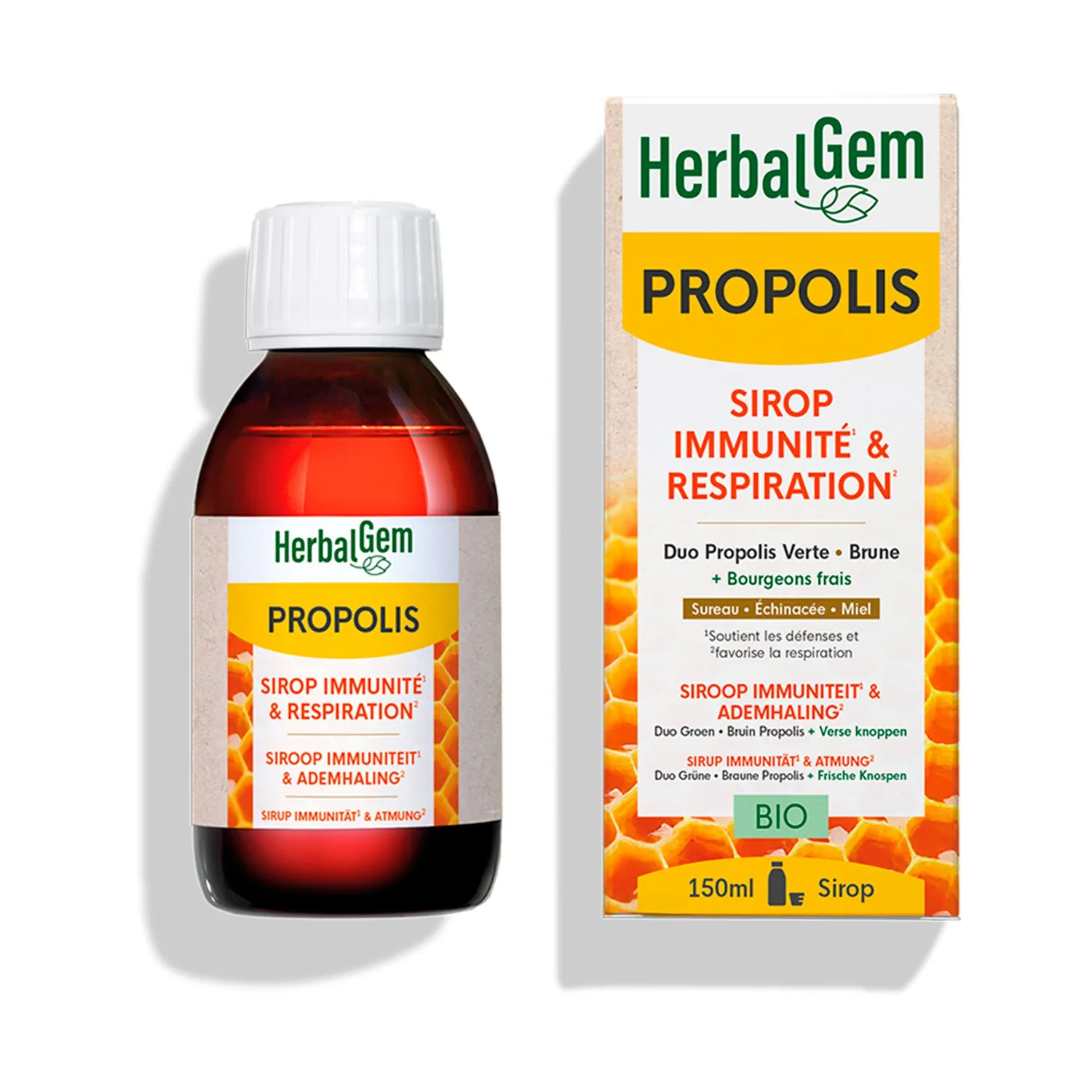 Herbalgem Sirop Propolis Bio adultes voies respiratoires