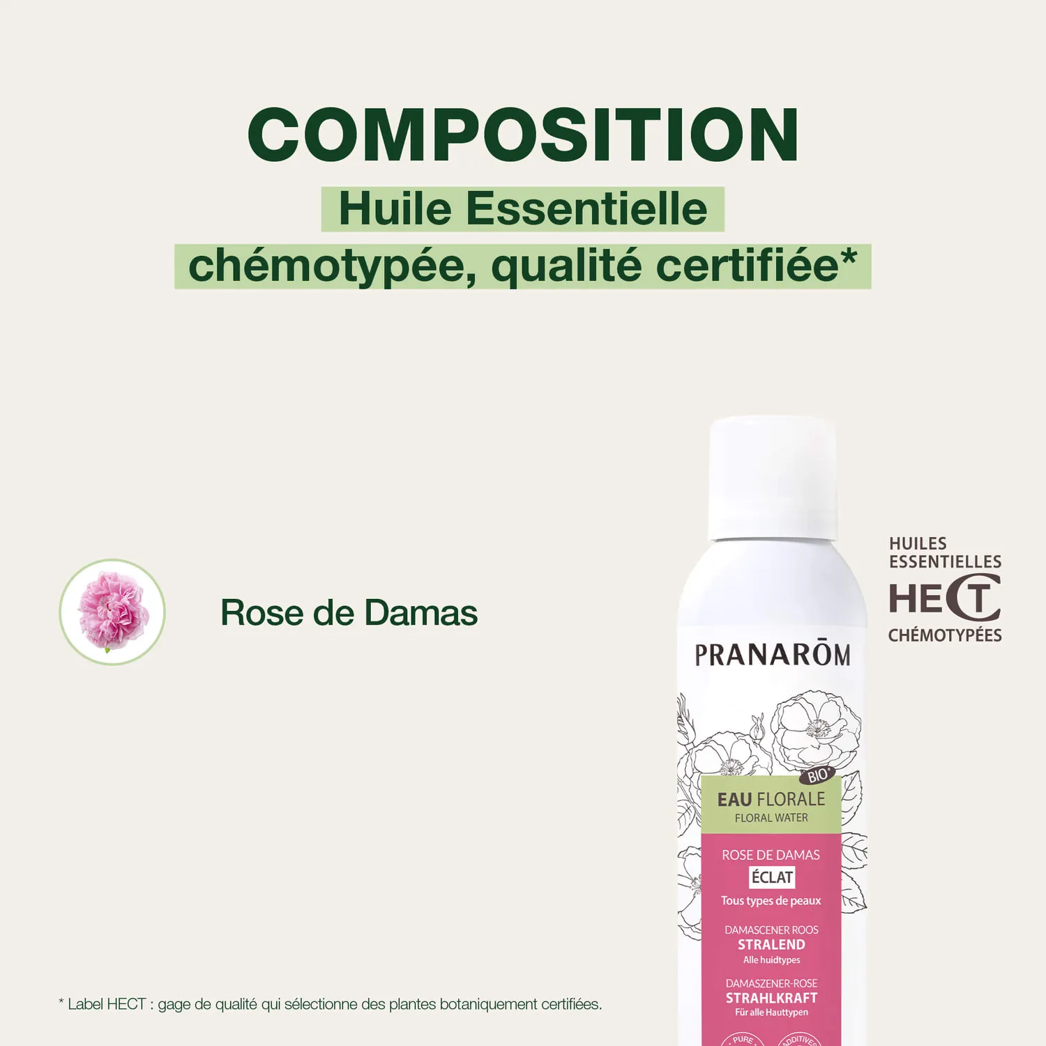 Herbalgem Rose de Damas eau florale bio tonifiante