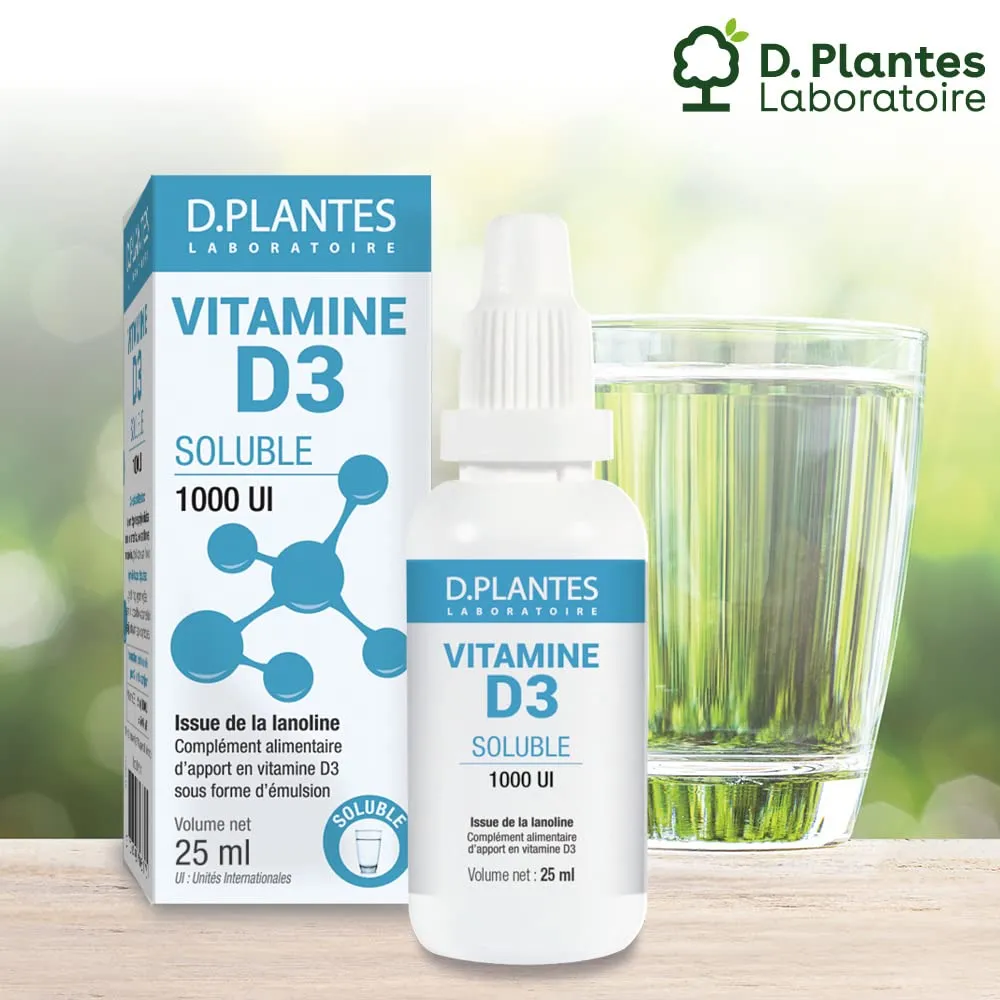 D.Plantes Vitamine D3 1000 UI complément alimentaire soluble 25 ml