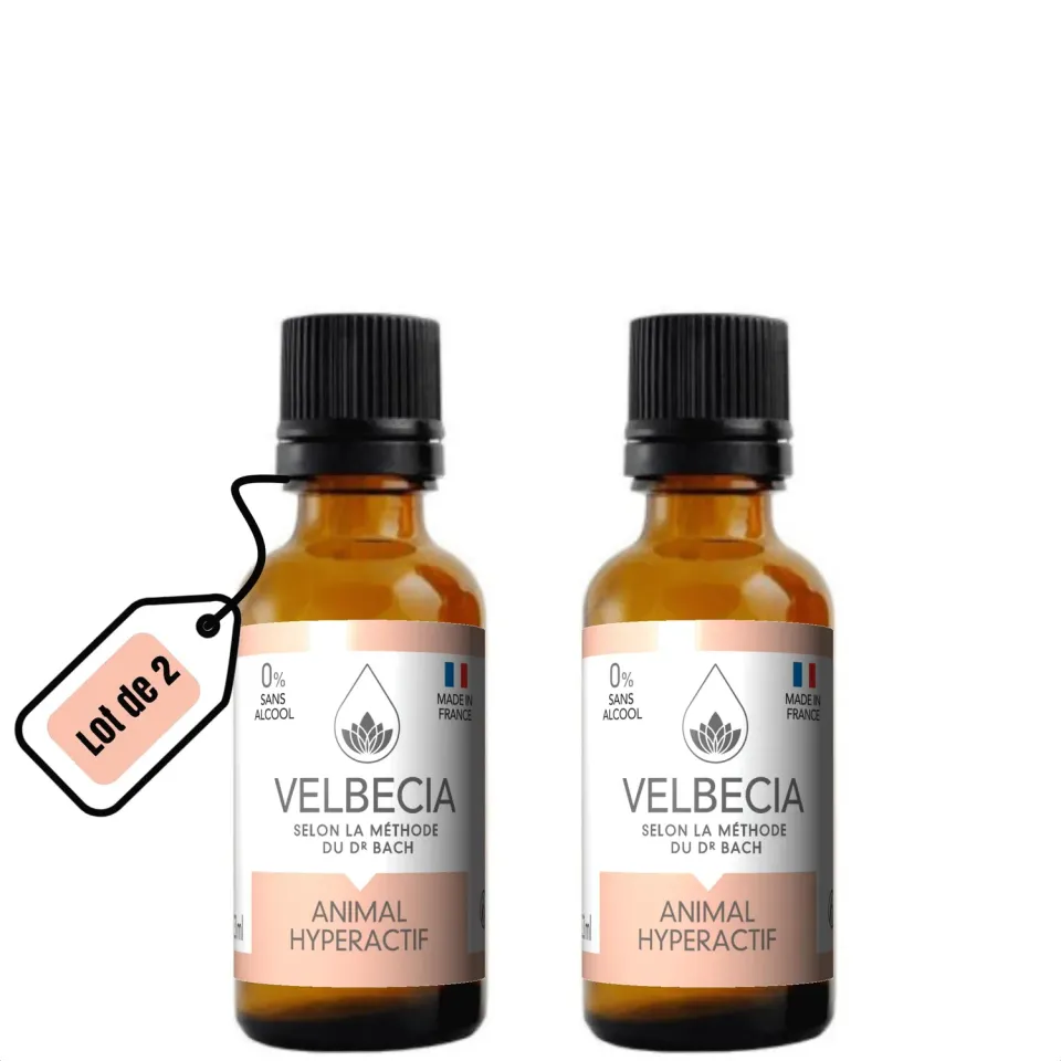 Velbecia Animal Hyperactif élixir fleurs 30ml + offert