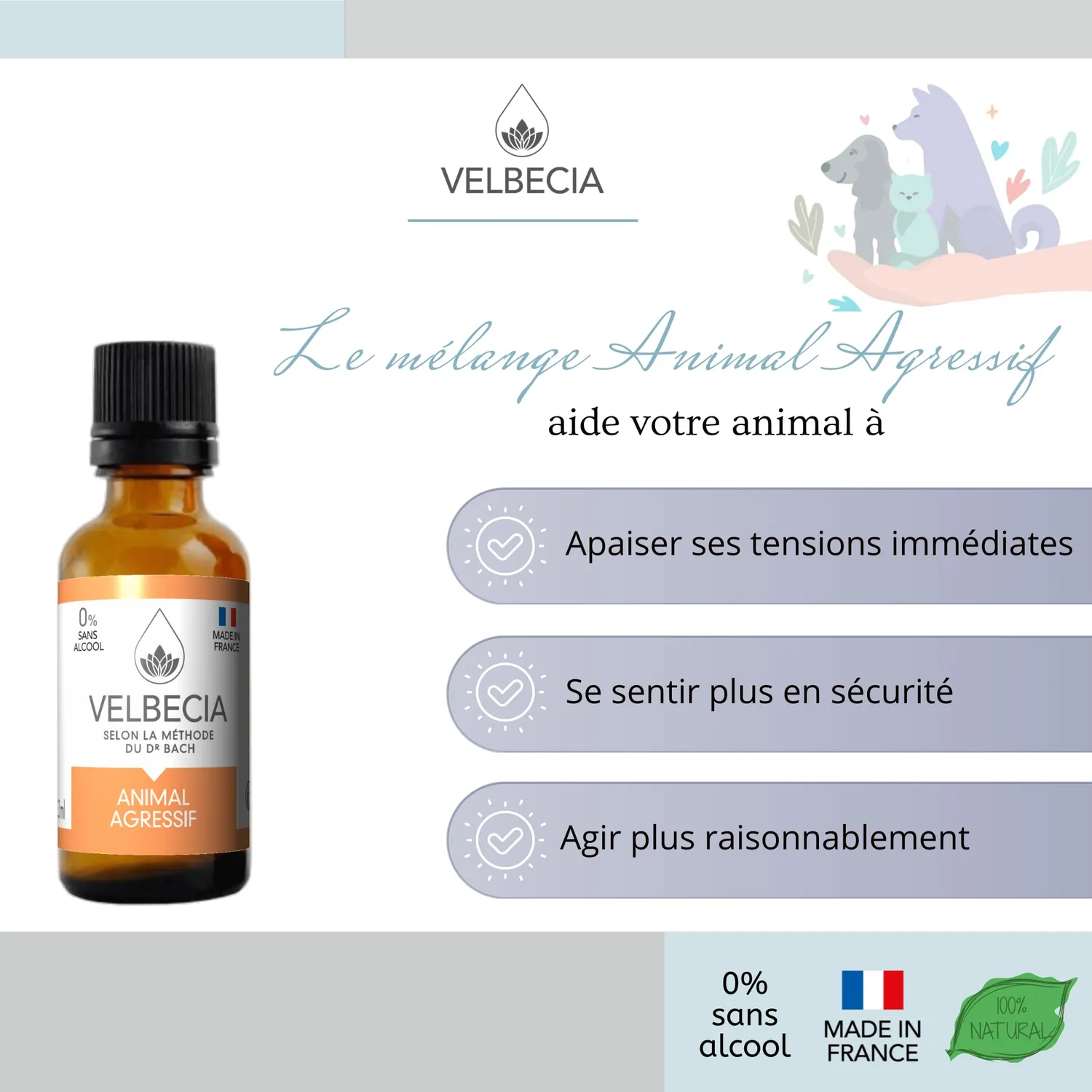 Velbecia Animal agressif élixir 2x30ml sans alcool