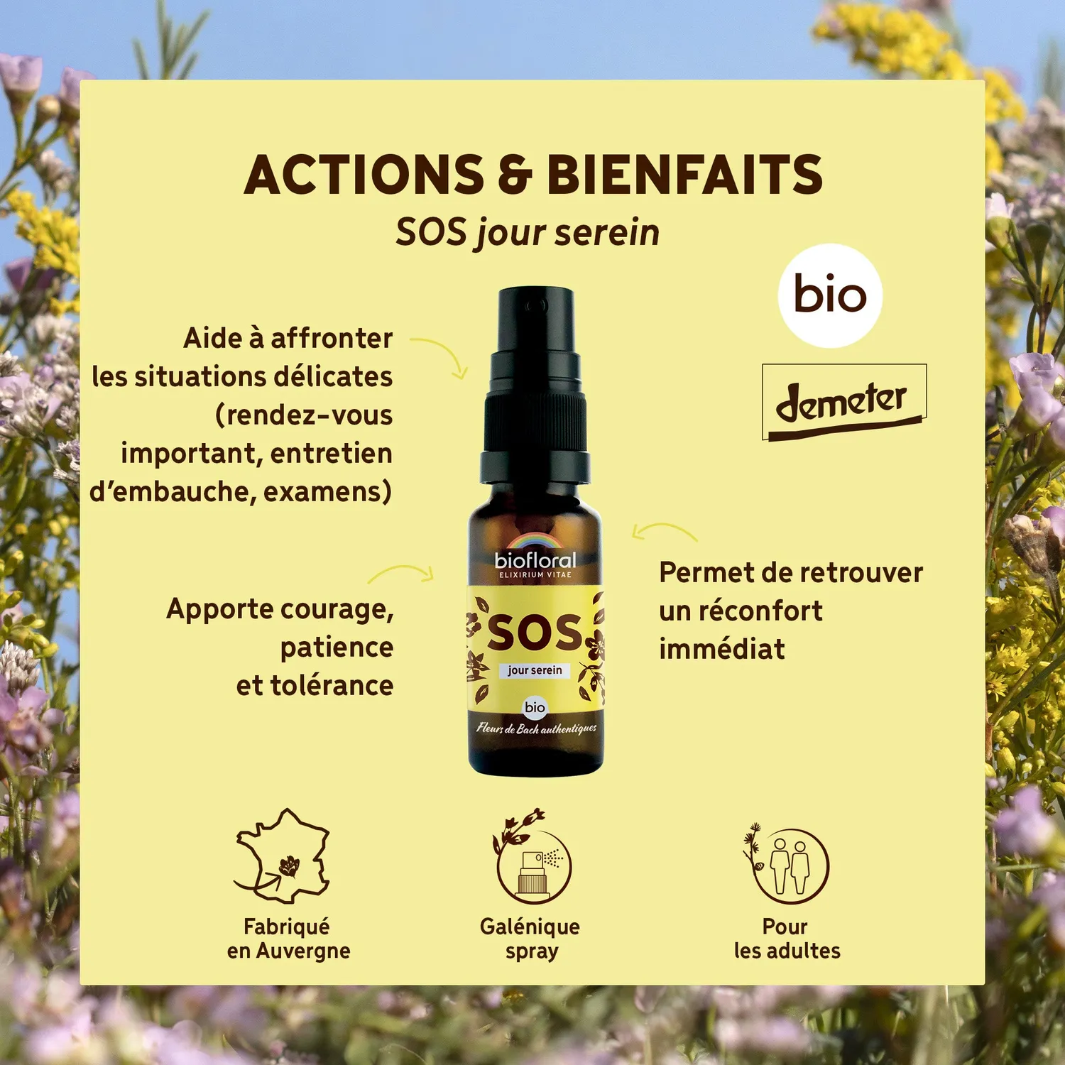 Herbalgem SOS Secours Jour Fleurs de Bach Spray Bio