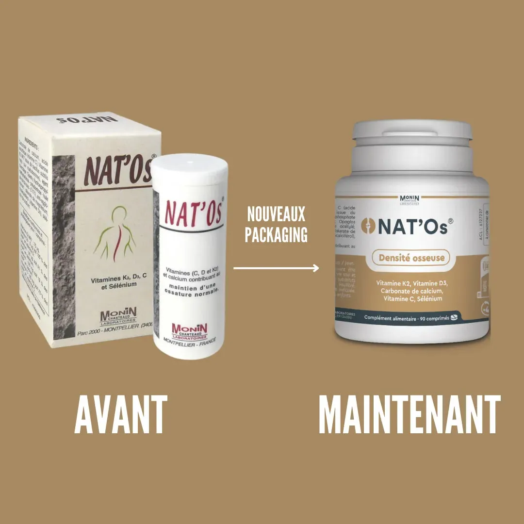 Laboratoires Monin Chanteaud Nat'Os 90 comprimés os calcium K2 D3
