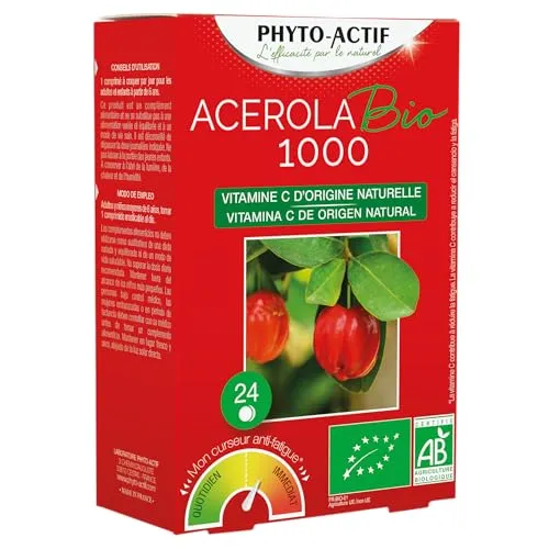 Phyto-Actif Acérola Bio 1000 comprimés 24 sans sucres vitamine C