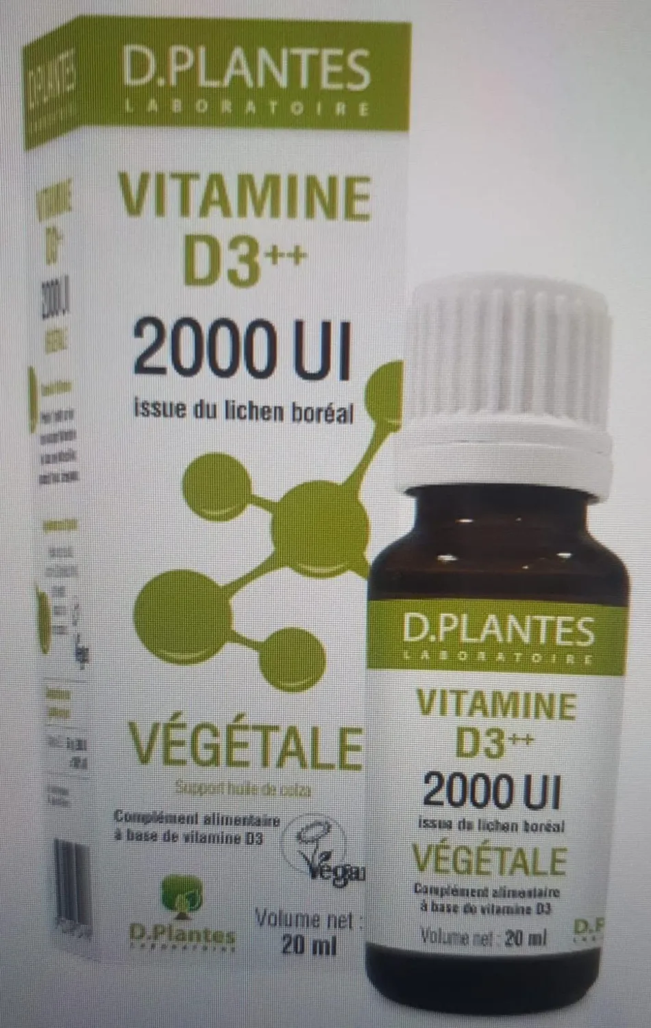 D.Plantes Vitamine D3 2000 UI gouttes 20 ml vegan