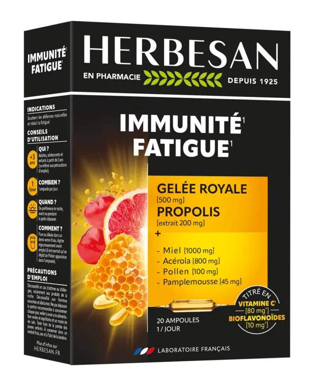 Herbesan Complexe immunité fatigue vitamine C ruche