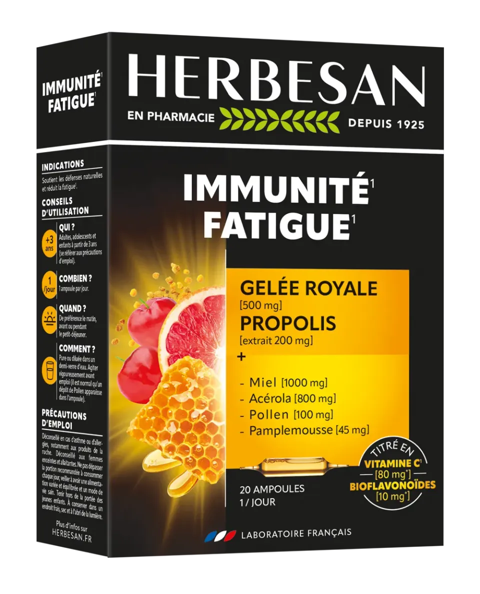 Herbesan Complexe immunité fatigue vitamine C ruche