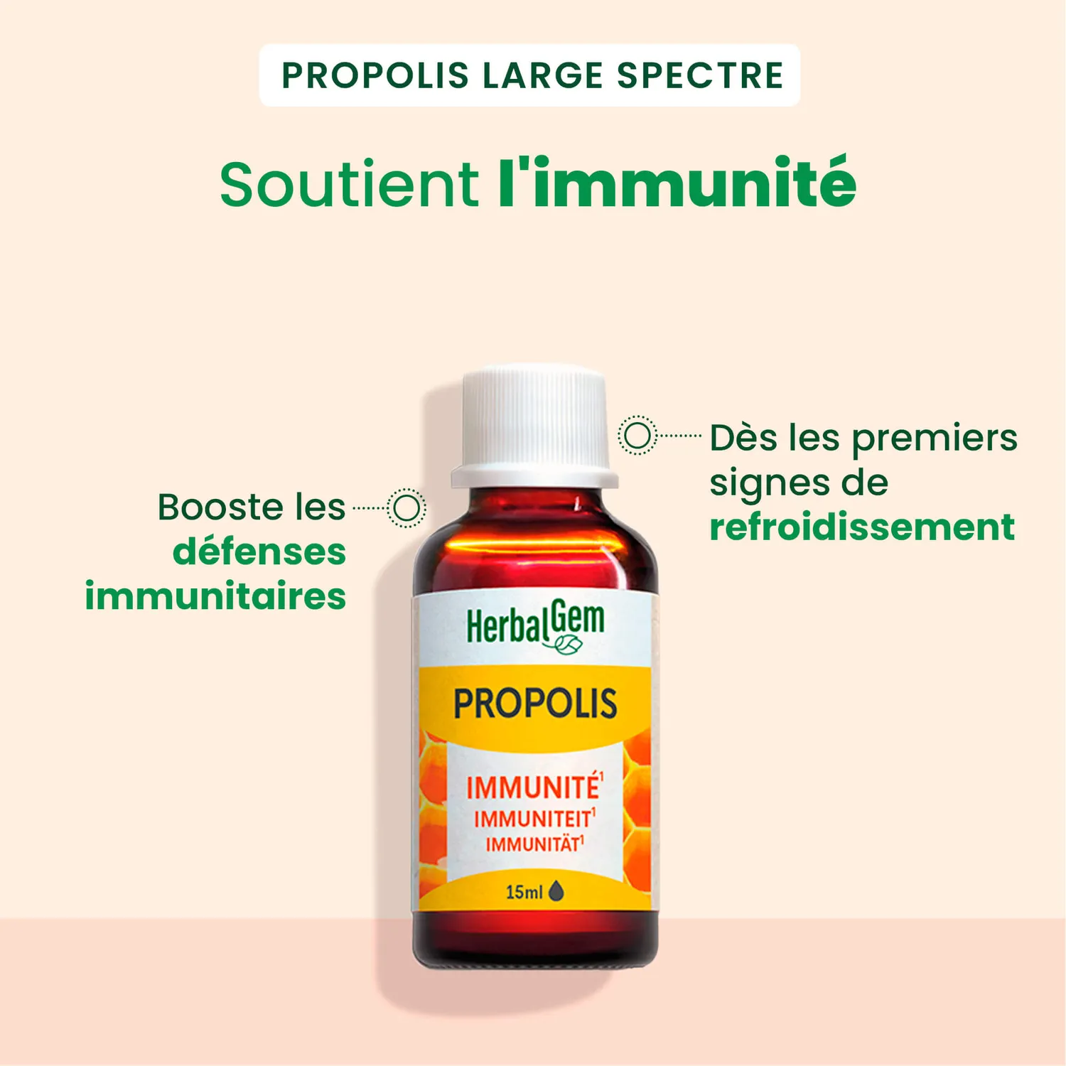 Herbalgem Propolis Gouttes immunité bio gorge