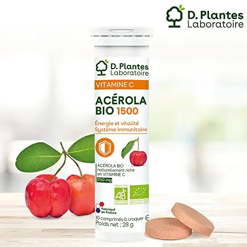 D.Plantes Acérola Bio 1500 comprimés à croquer 10