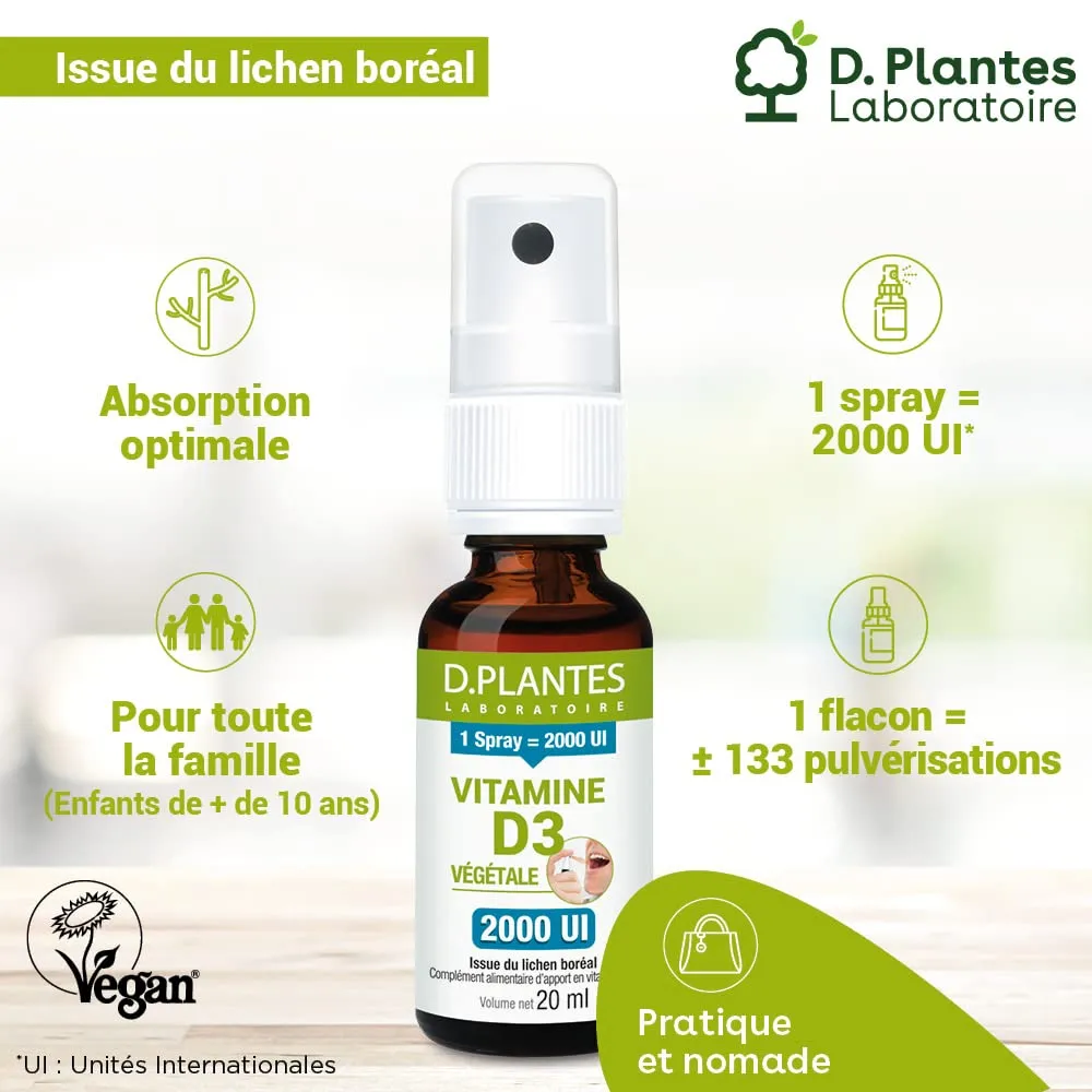 D.Plantes Vitamine D3 2000 UI Spray 20 ml Vegan