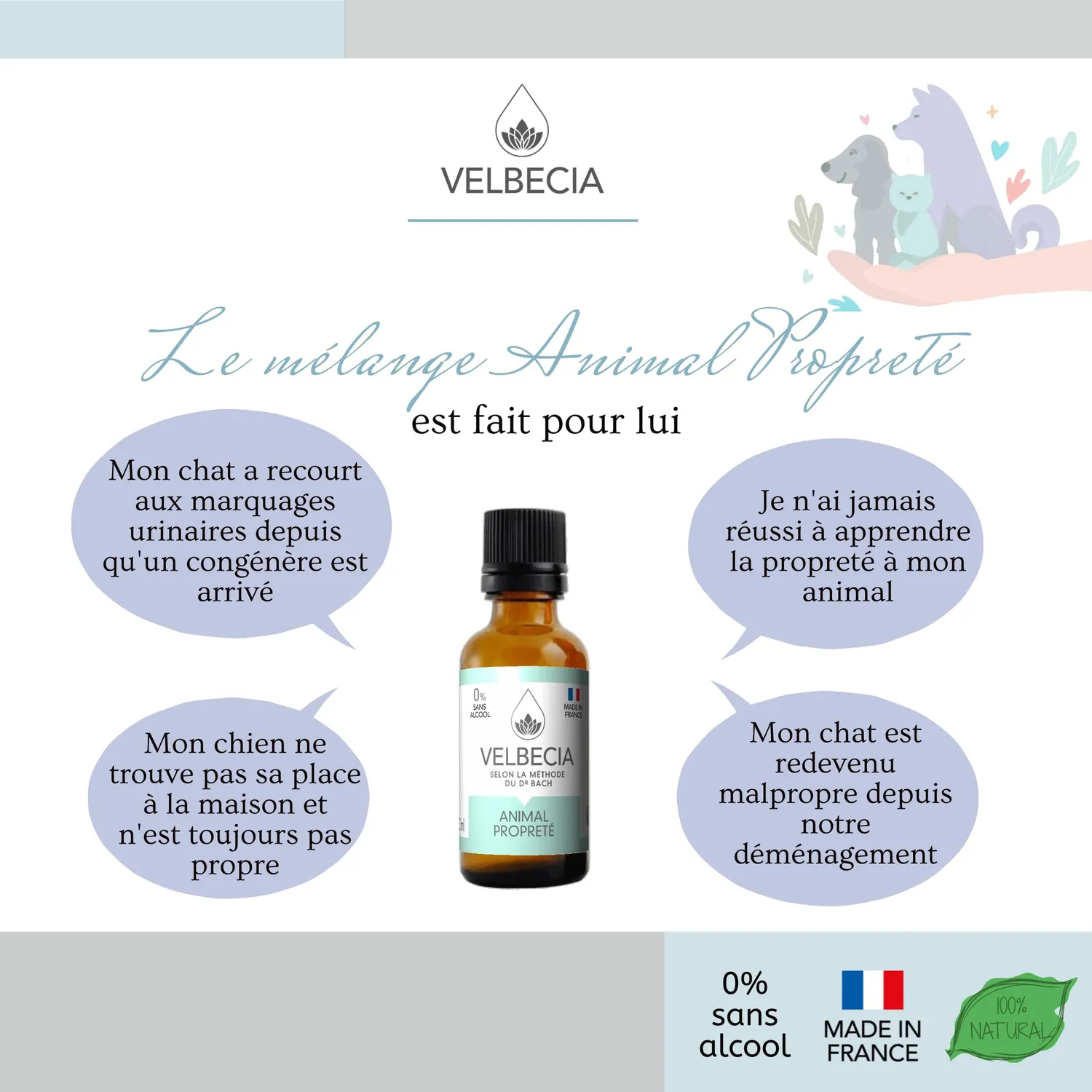 Velbecia Animal Propreté élixir 50 ml + offert