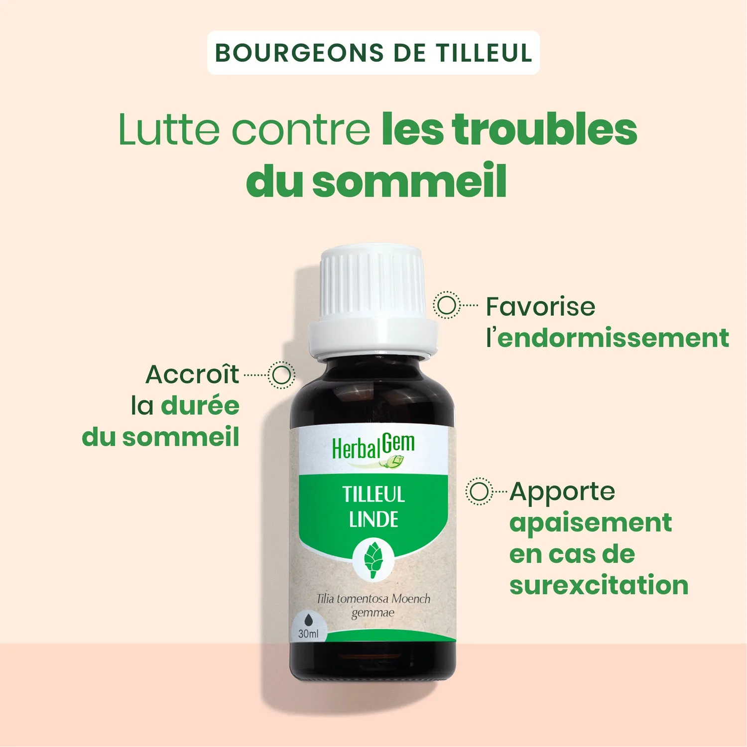 Herbalgem Tilleul concentré bourgeon bio sommeil