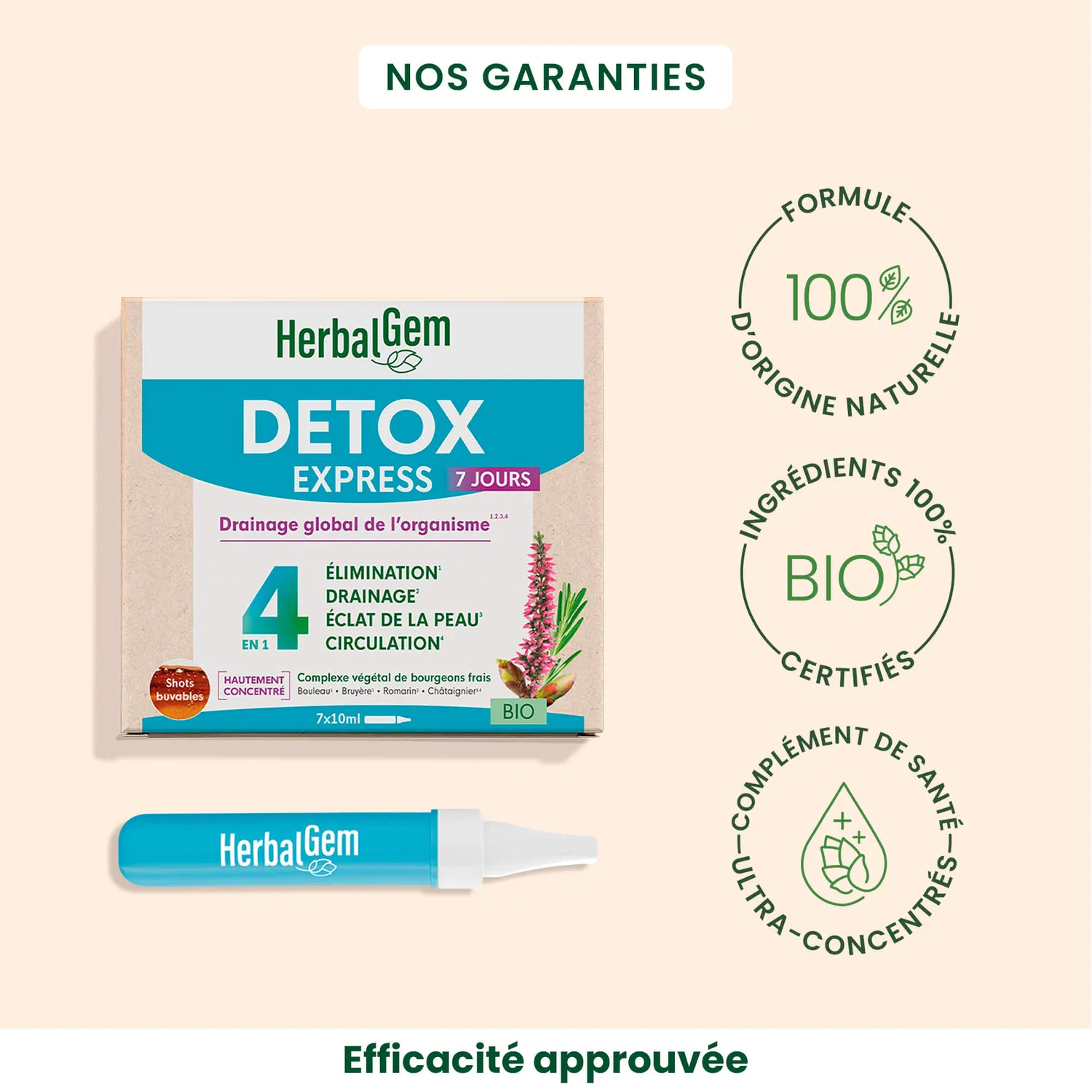 Herbalgem Détox Express monodoses bio 7 jours