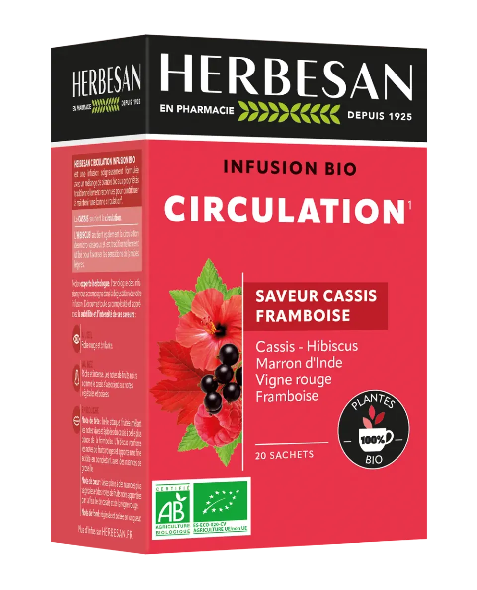 Herbesan Circulation infusion bio jambes légères