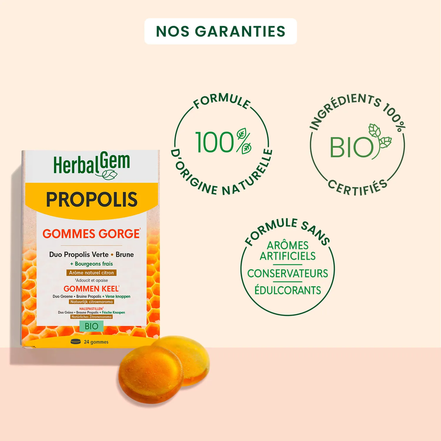 Herbalgem Gorge gommes propolis bio adoucissante