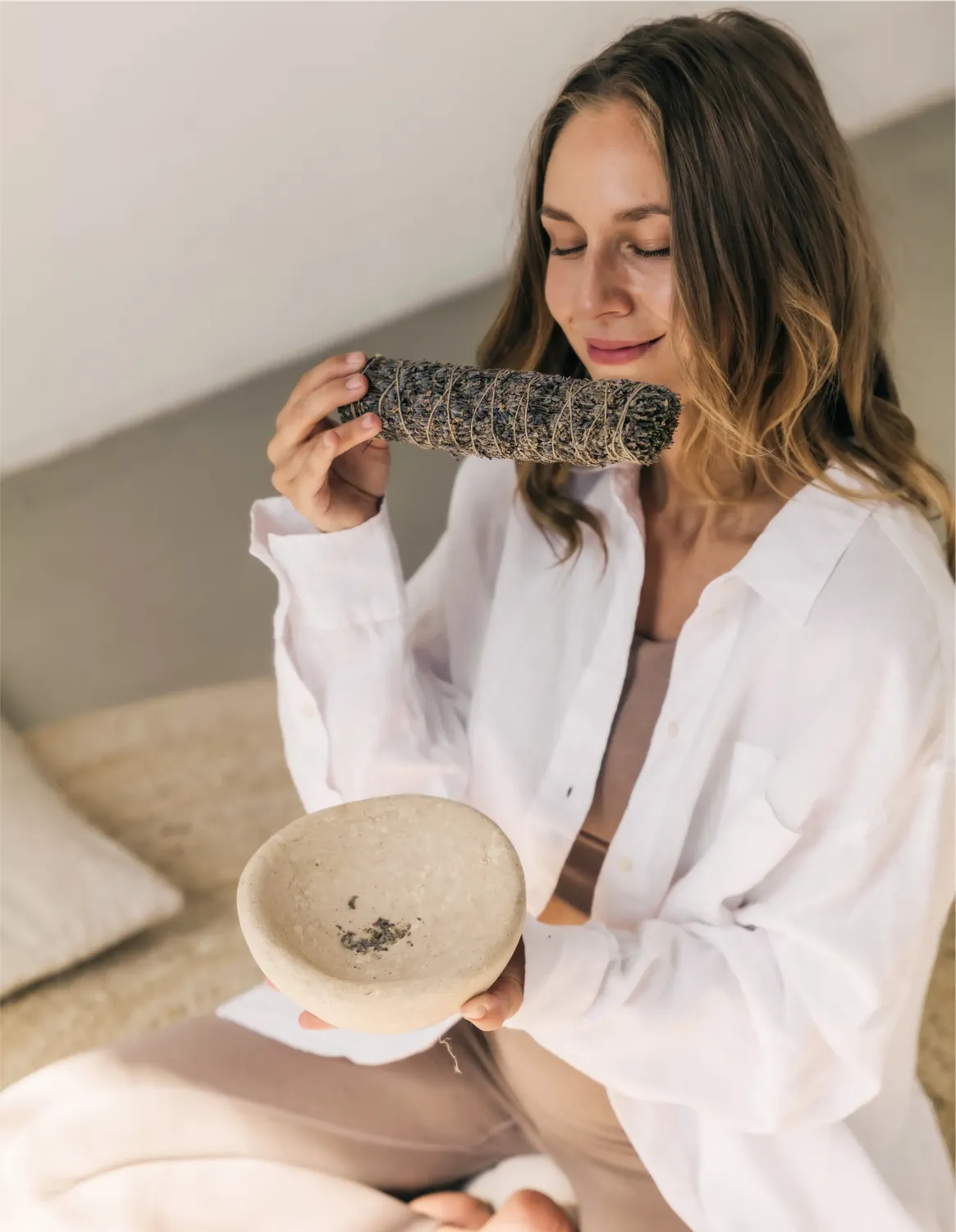 kruut Coupelle Encens Pierre Naturelle Fossiles fait main