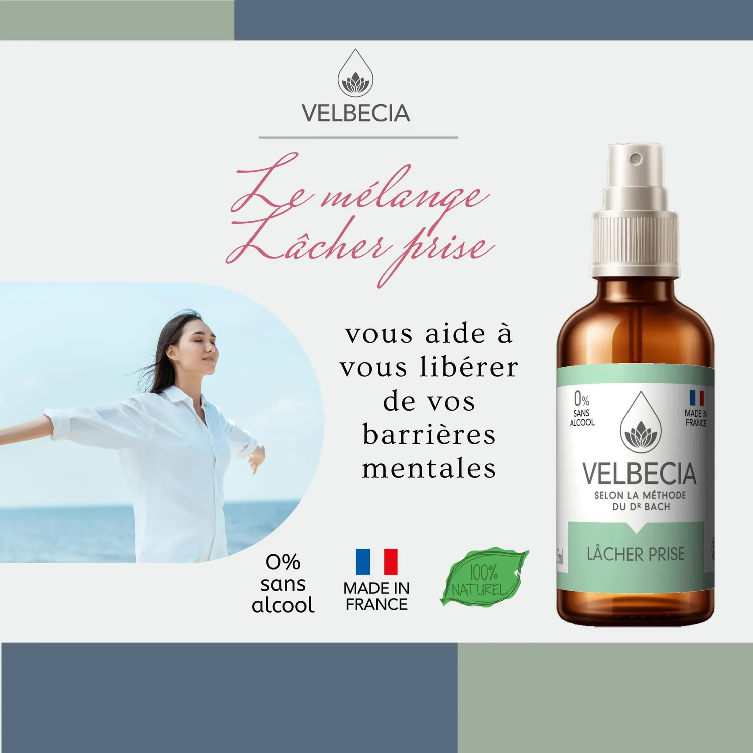 Velbecia Lâcher prise spray fleurs de Bach 30ml +1 offert sans alcool