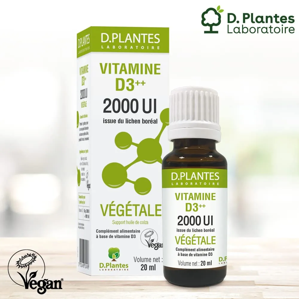 D.Plantes Vitamine D3 2000 UI gouttes 20 ml vegan