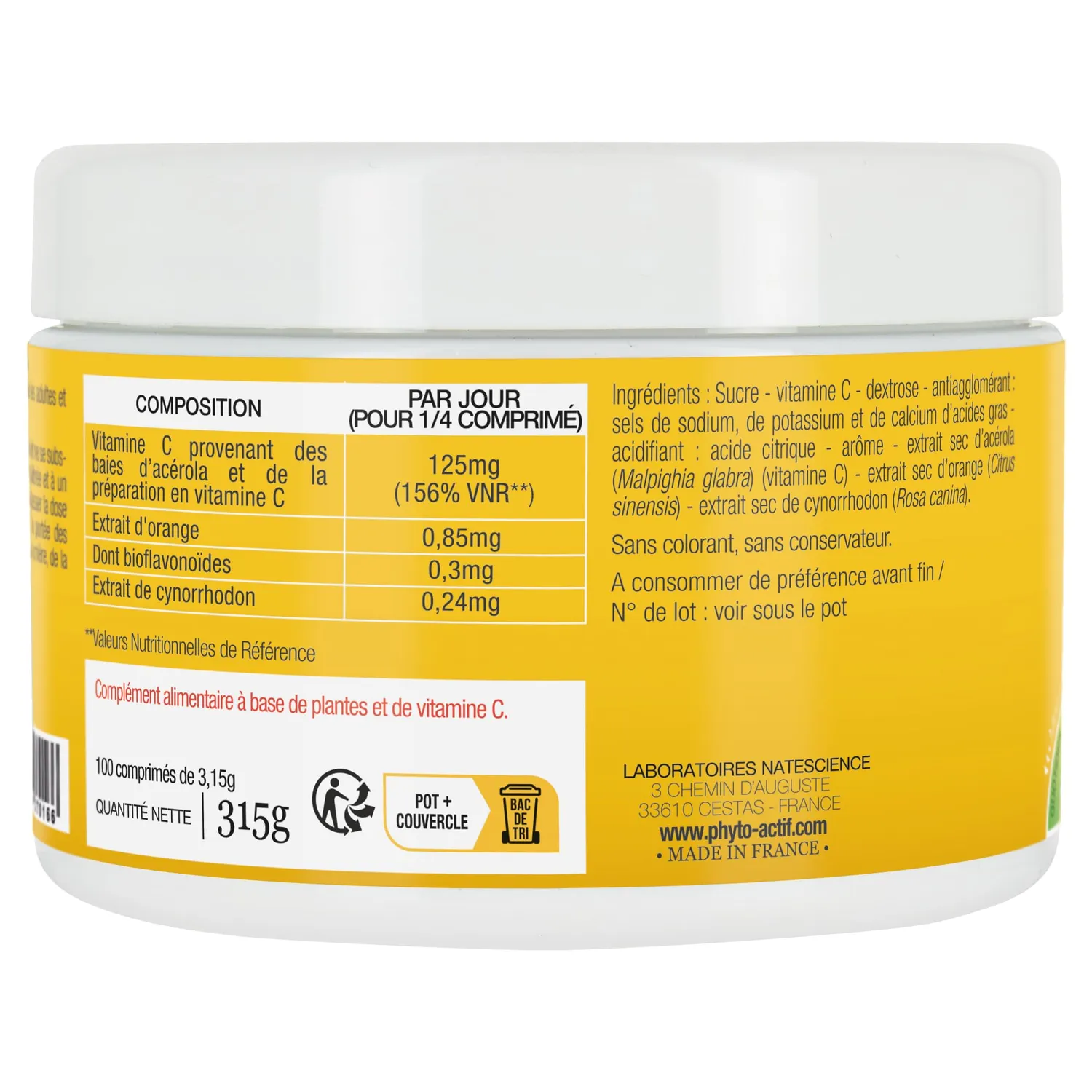 Phyto-Actif Acérola Plus 500 comprimés pot 100