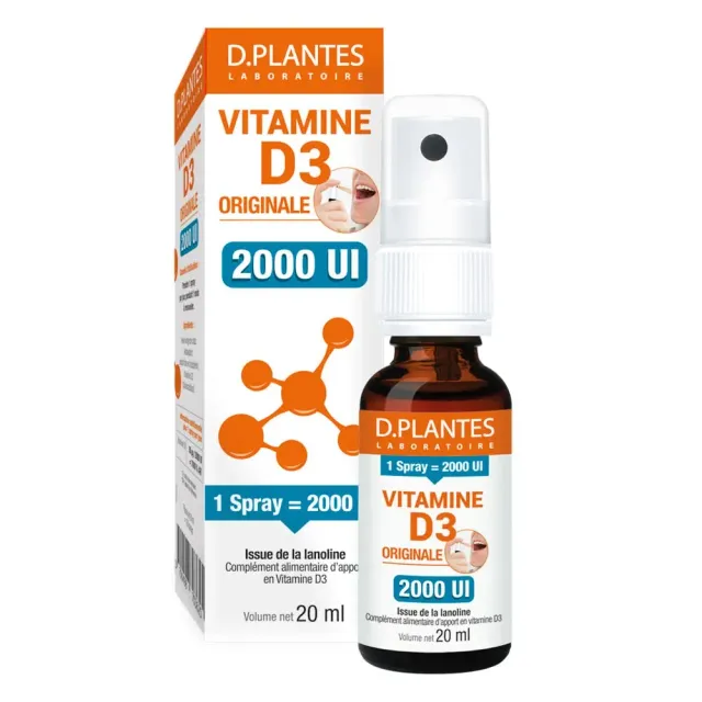 D.Plantes Vitamine D3 huile spray 2000 UI 20ml