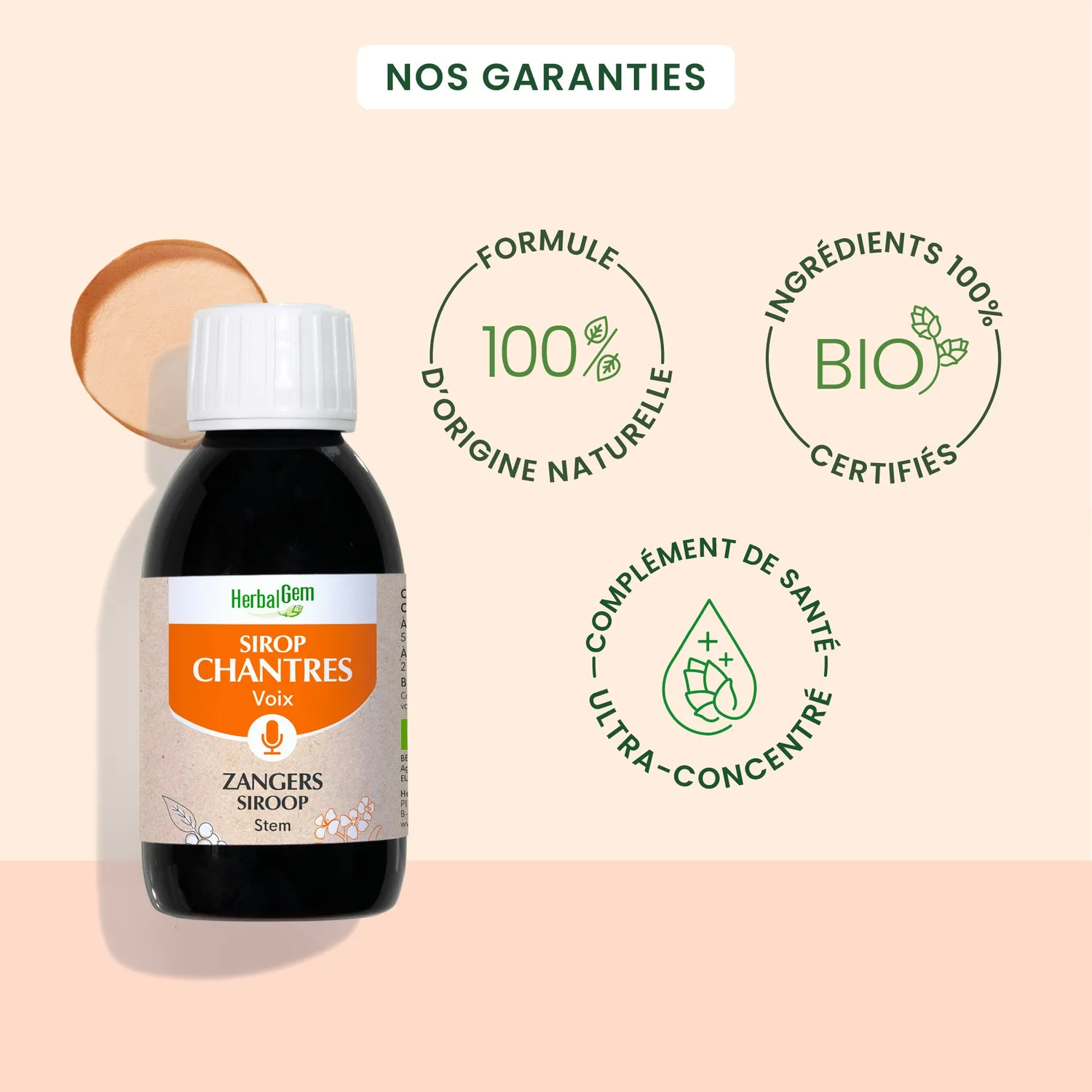 Herbalgem Chantres sirop bio voix enrouée 250ml