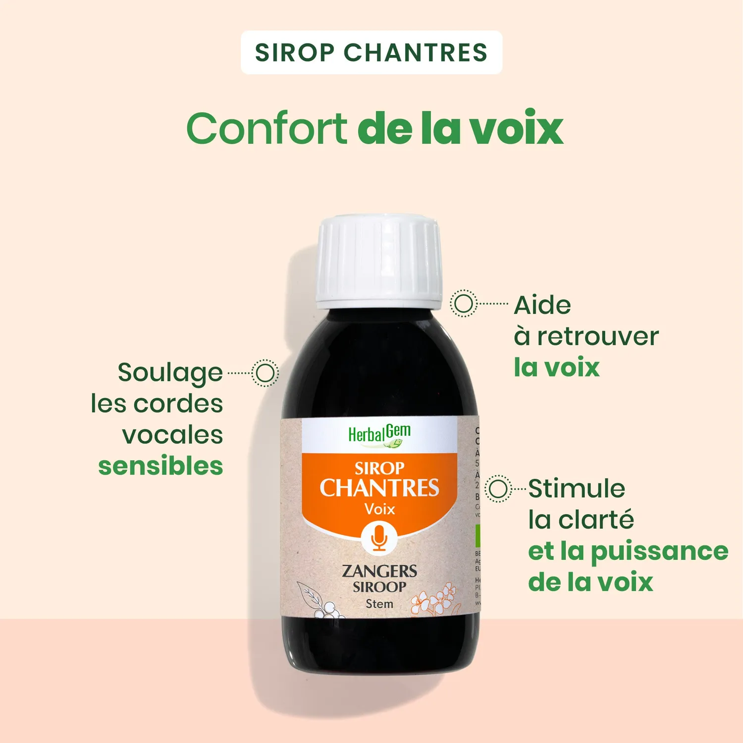 Herbalgem Chantres sirop voix enrouée bio
