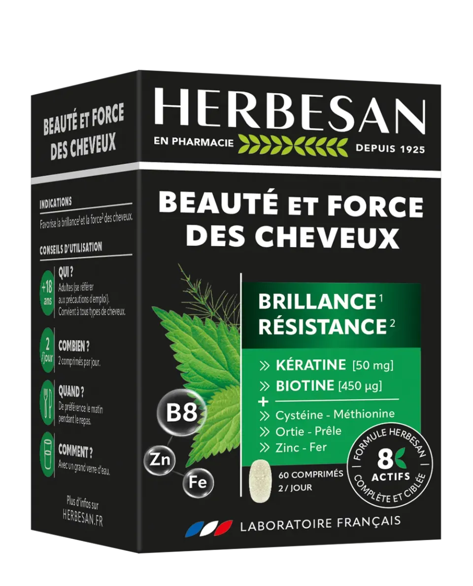 Herbesan Beauté et Force des Cheveux complément 8 actifs