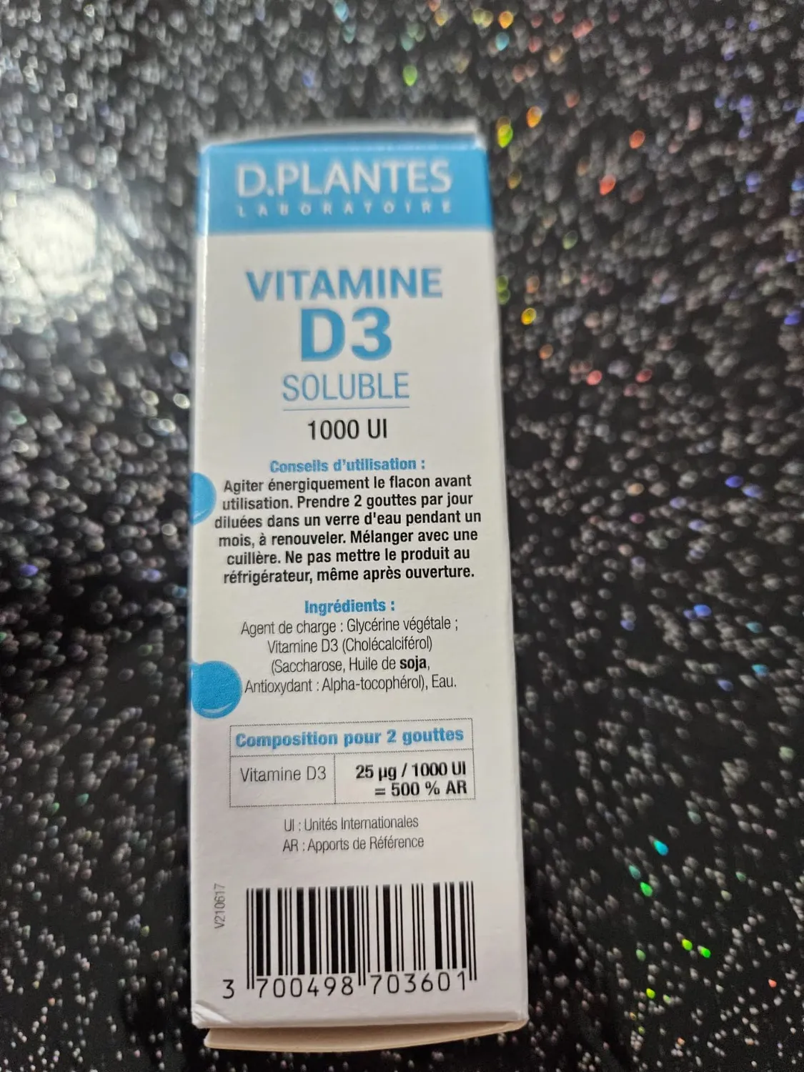 D.Plantes Vitamine D3 1000 UI complément alimentaire soluble 25 ml