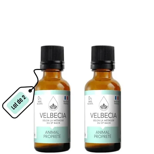 Velbecia Animal propreté élixir fleurs de Bach 30ml +1 offert sans alcool