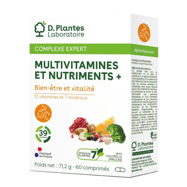D.Plantes Multivitamines Nutriments+ 60 comprimés tonus