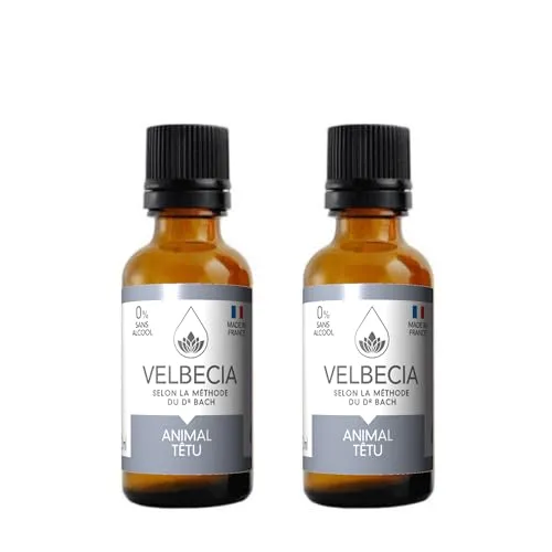 Velbecia Animal Têtu élixir fleurs sans alcool 2x30ml