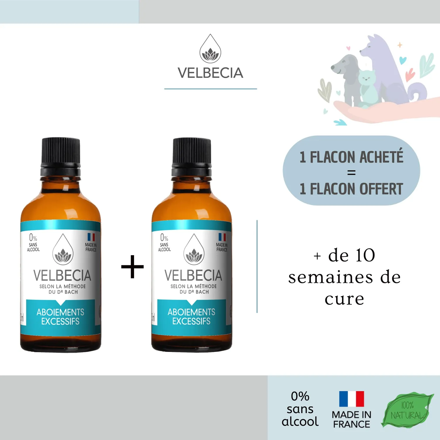 Velbecia Aboiements excessifs élixir chien 2x50 ml