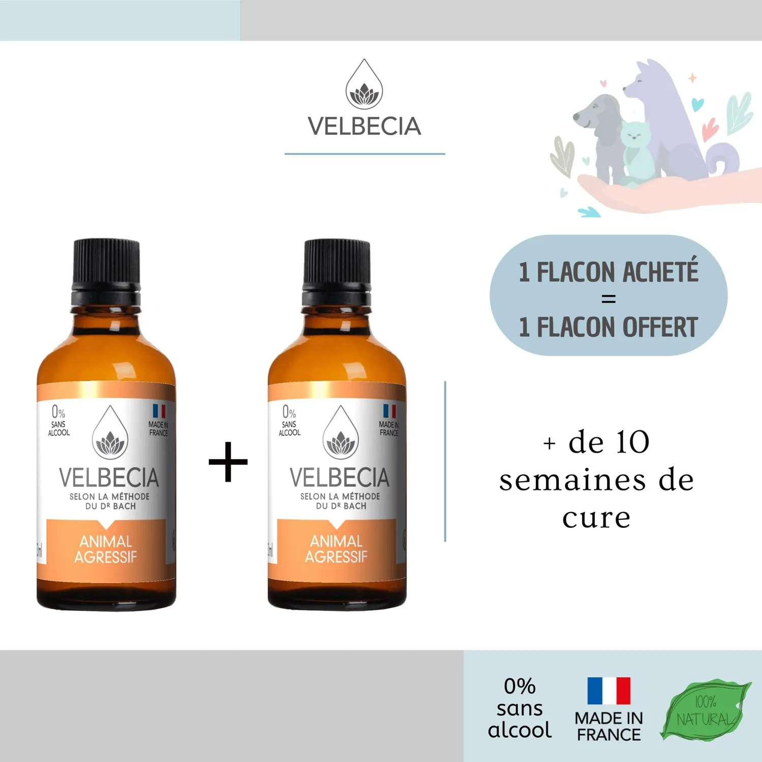 Velbecia Animal Agressif Élixir Sans Alcool 50ml Calme