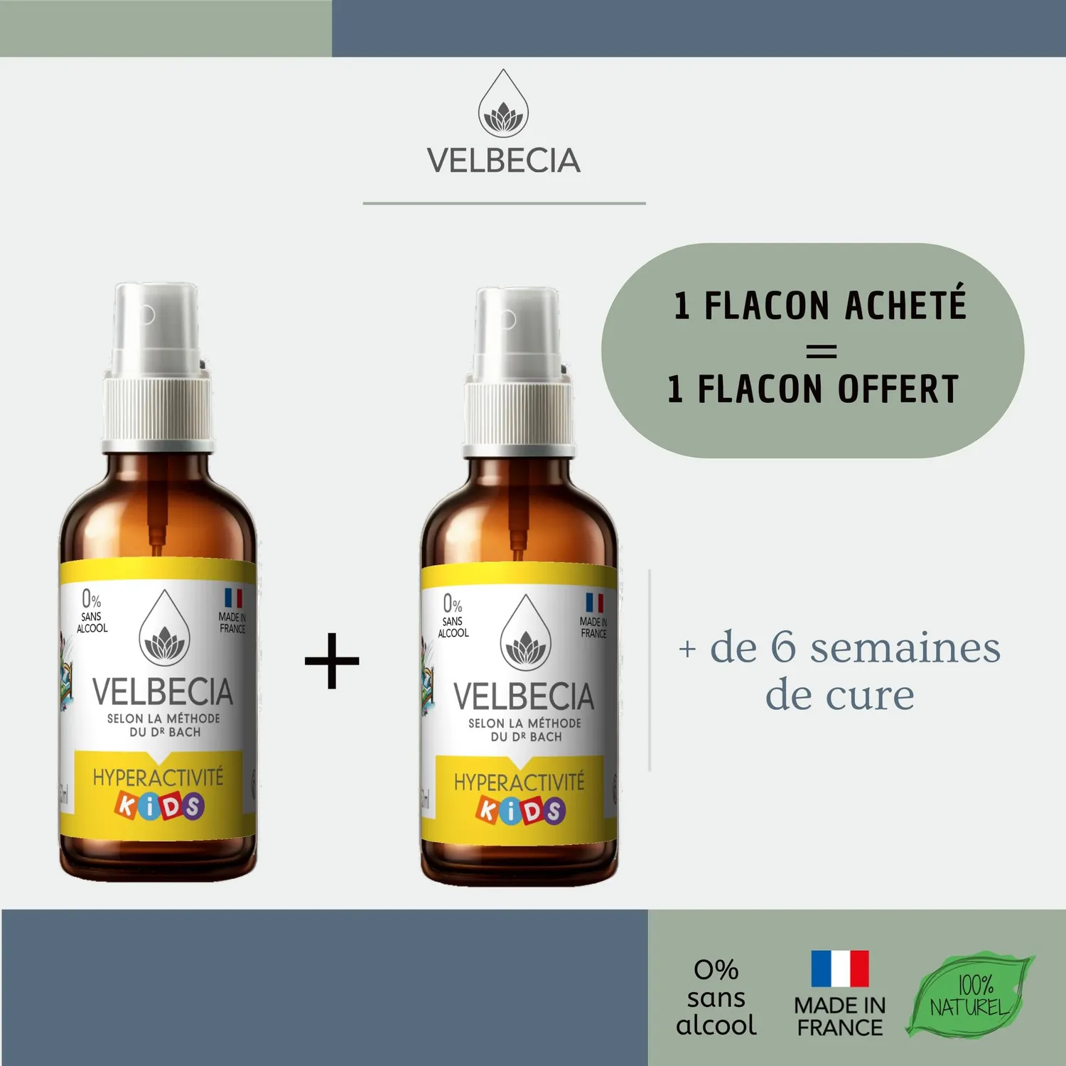 Velbecia Enfant Hyperactif Agité élixir 2x30ml sans alcool