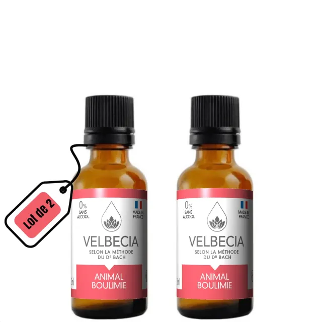 Velbecia Animal Boulimie élixir floral sans alcool 30 ml +1 offert