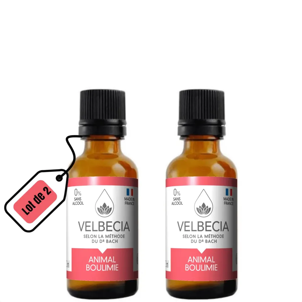 Velbecia Animal Boulimie élixir floral sans alcool 30 ml +1 offert