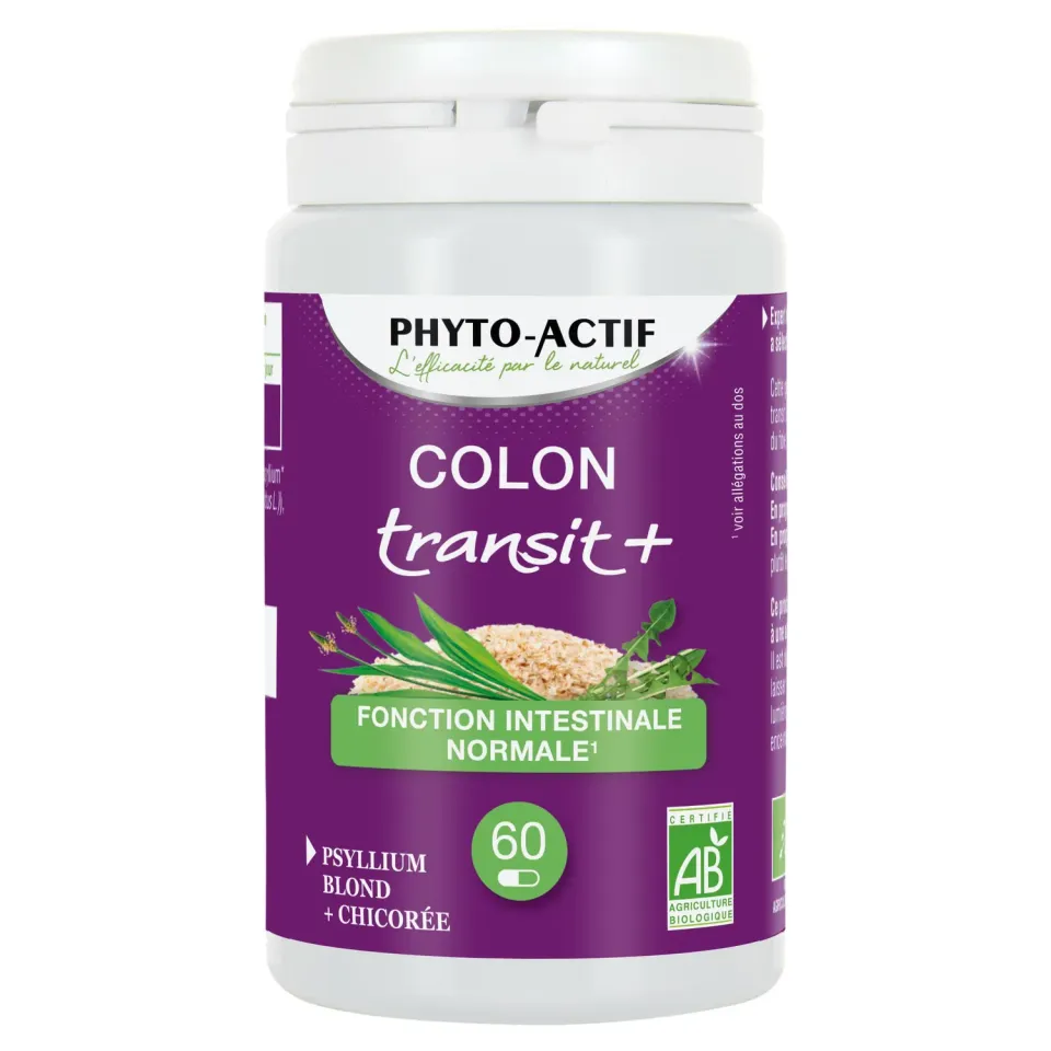 Phyto-Actif Colon Transit + gélules 60 bio psyllium transit
