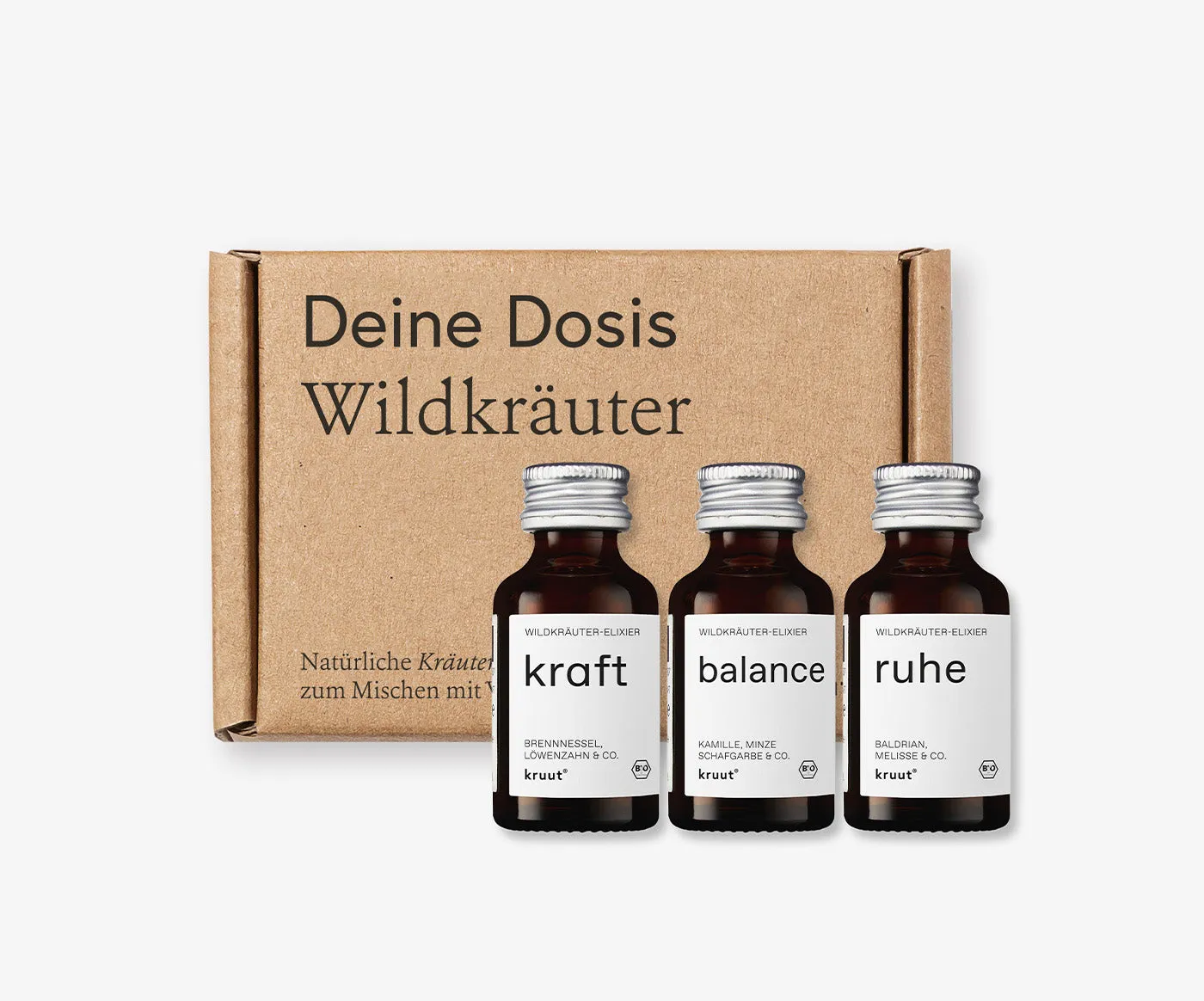 kruut Die Kleinen coffret oxymel 3x15ml Kraft Ruhe Balance bio