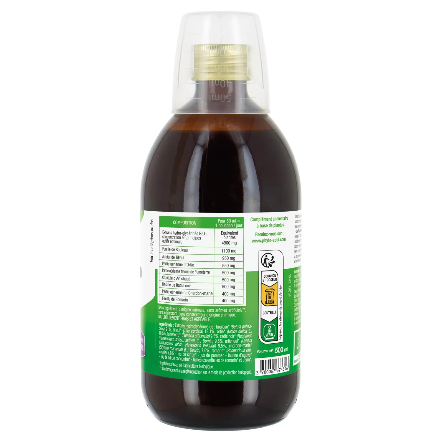 Phyto-Actif Cocktail Détox Foie solution buvable 500 ml bio