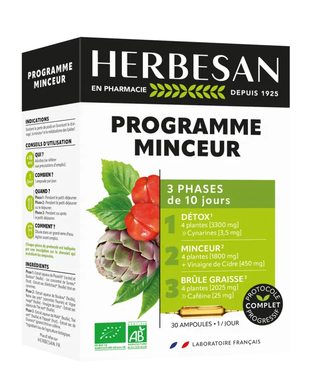 Herbesan Programme Minceur bio 30 jours 3 phases