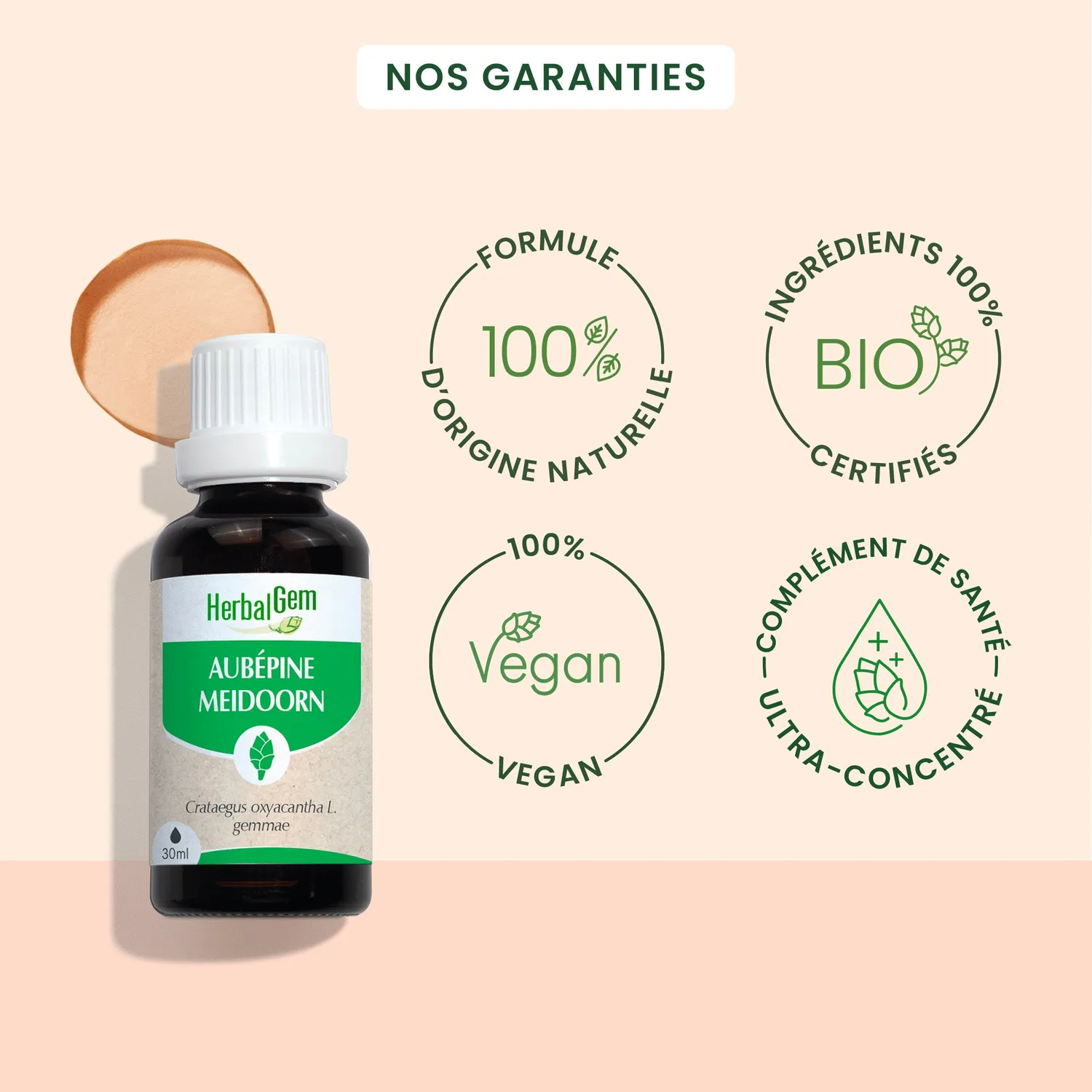 Herbalgem Aubépine bourgeon bio coeur 30 ml
