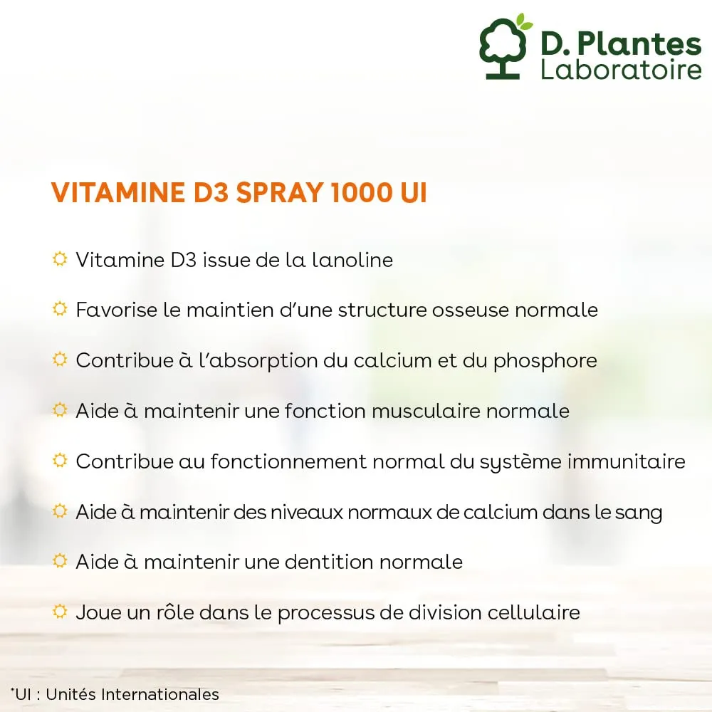 D.Plantes Vitamine D3 Originale 1000 UI spray 20 ml immunite